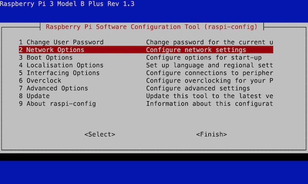 raspi-config WLAN - Network Options
