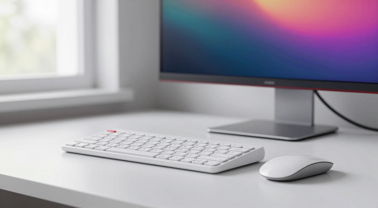 Raspberry Pi 500 Raspberry Pi 500 Tastatur-Computer am Monitor