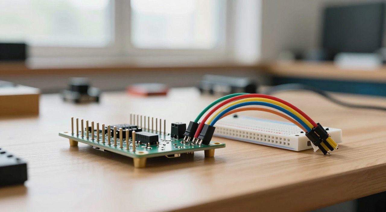 Raspberry Pi GPIO Pinout mit Jumper-Kabeln und Breadboard