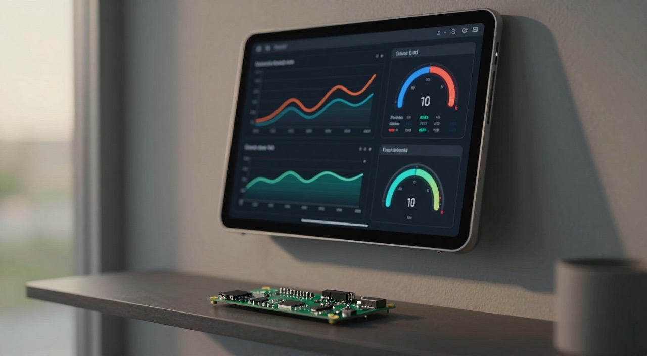 Grafana-Dashboard auf dem Wandtablet