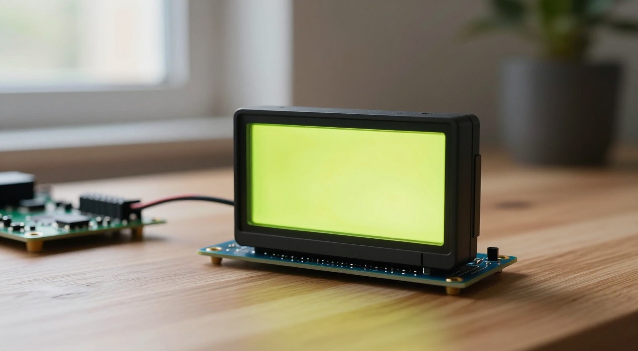Raspberry Pi LCD Display Klassisches Zeichen-LCD mit gruener Beleuchtung am Pi