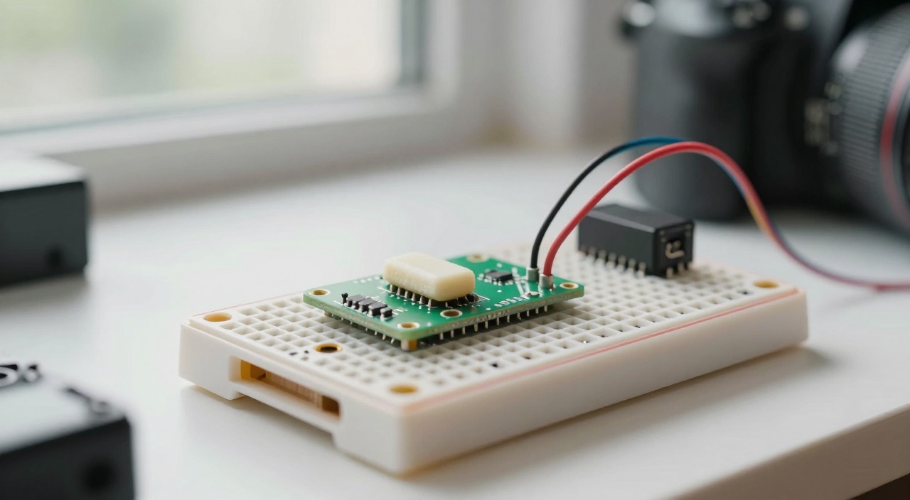 Raspberry Pi Pico Raspberry Pi Pico auf dem Breadboard mit Sensor
