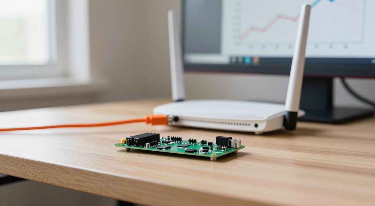 Speedtest-Monitor: Pi am Router mit Messkurve