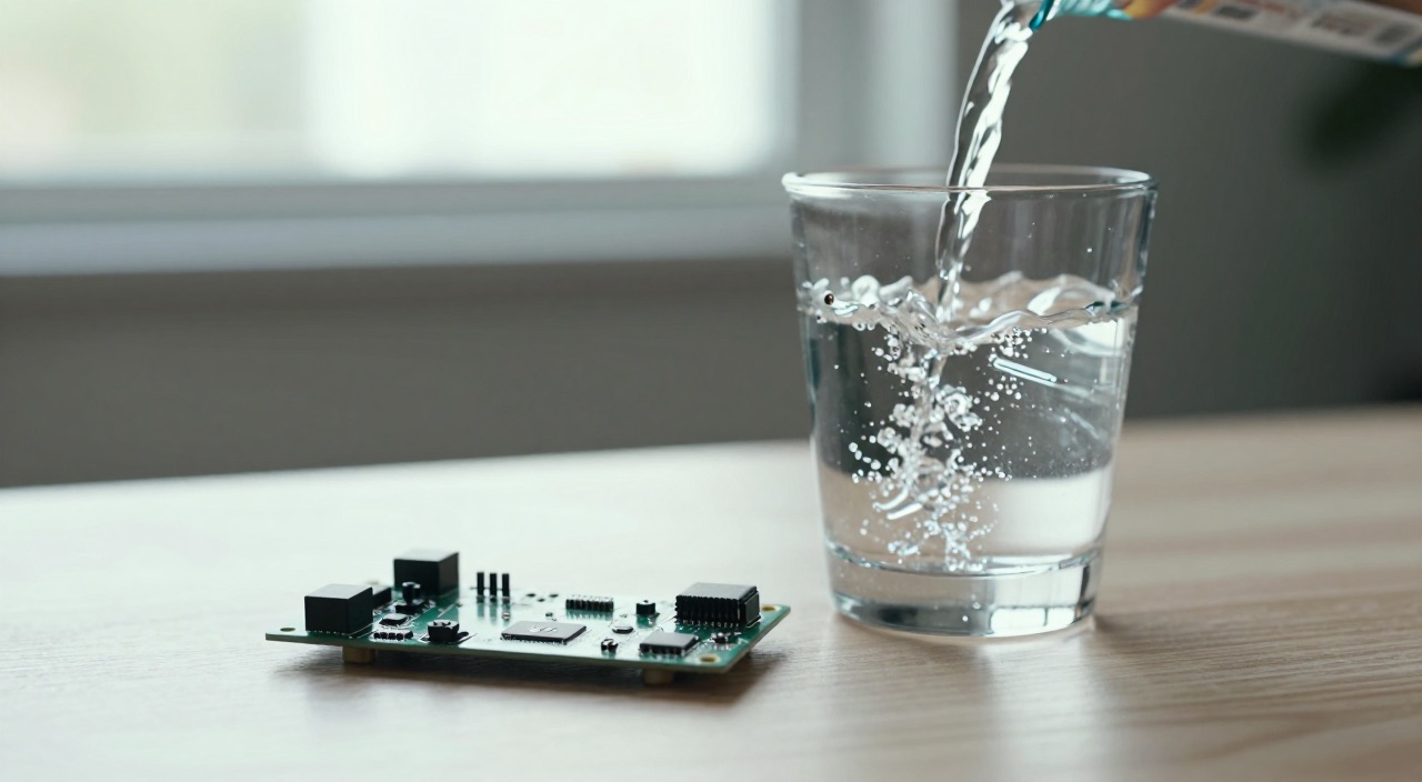 Raspberry Pi Swap Swap-Metapher: Wasserglas laeuft ueber neben dem Pi