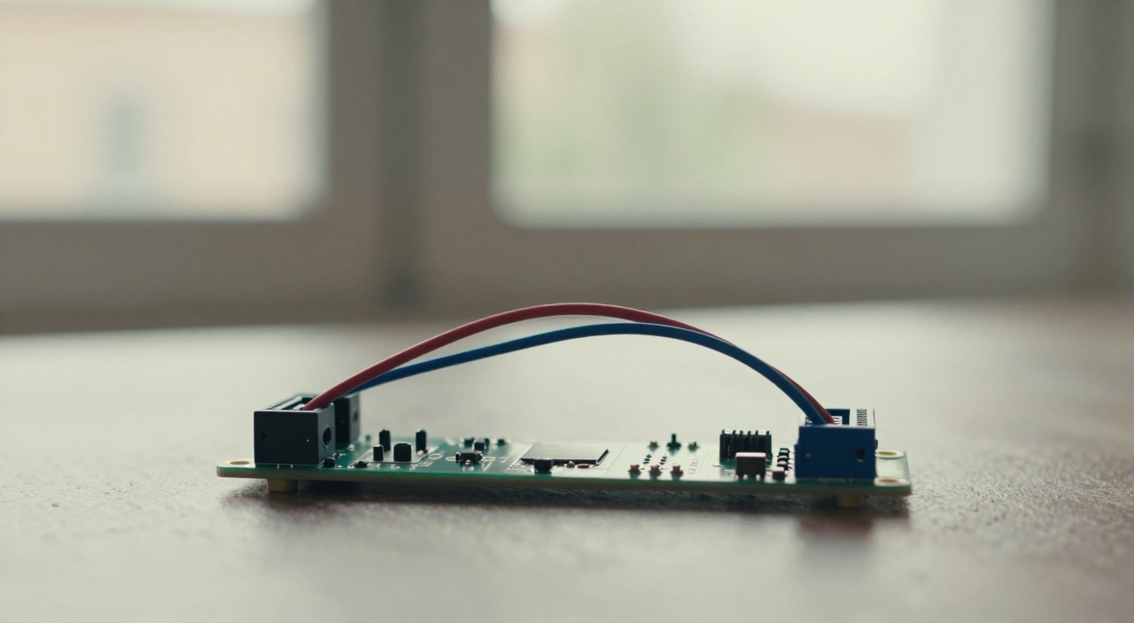 Raspberry Pi UART UART: rote und blaue Leitung kreuzen sich ueber dem Pi