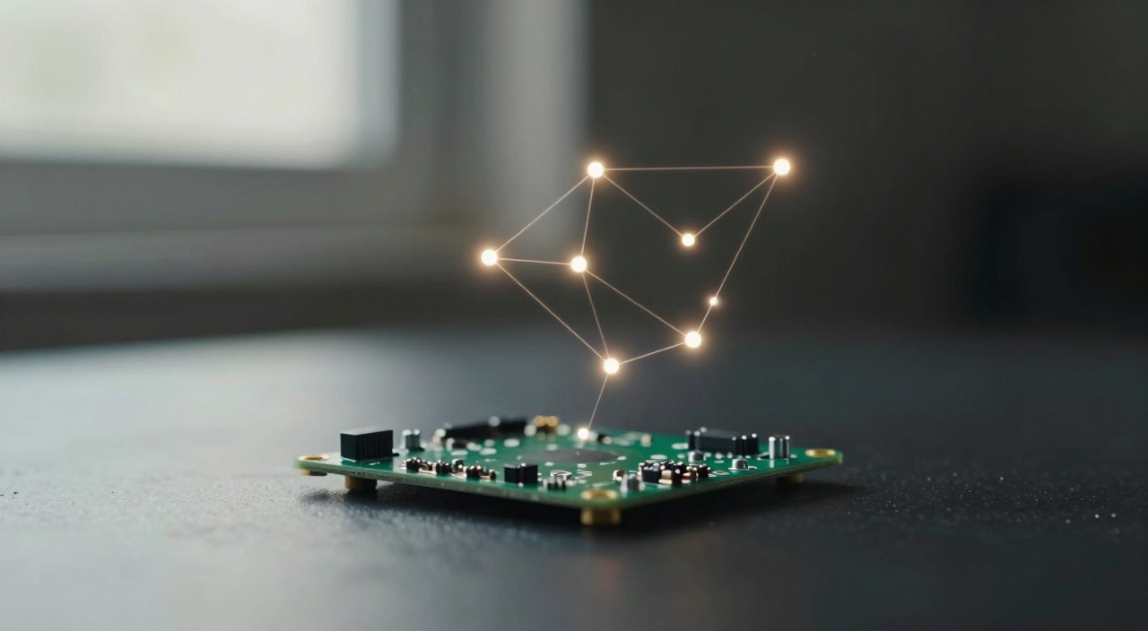 Tailscale auf dem Raspberry Pi – VPN ohne Portfreigabe Raspberry Pi Platine mit leuchtendem Netz aus verbundenen Punkten darüber